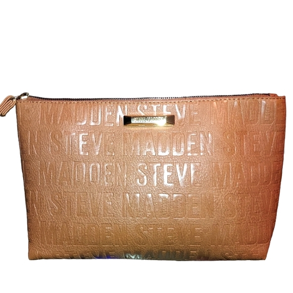 STEVE MADDEN NWOT Brown Leather Clutch / Wristlet - Picture 1 of 3